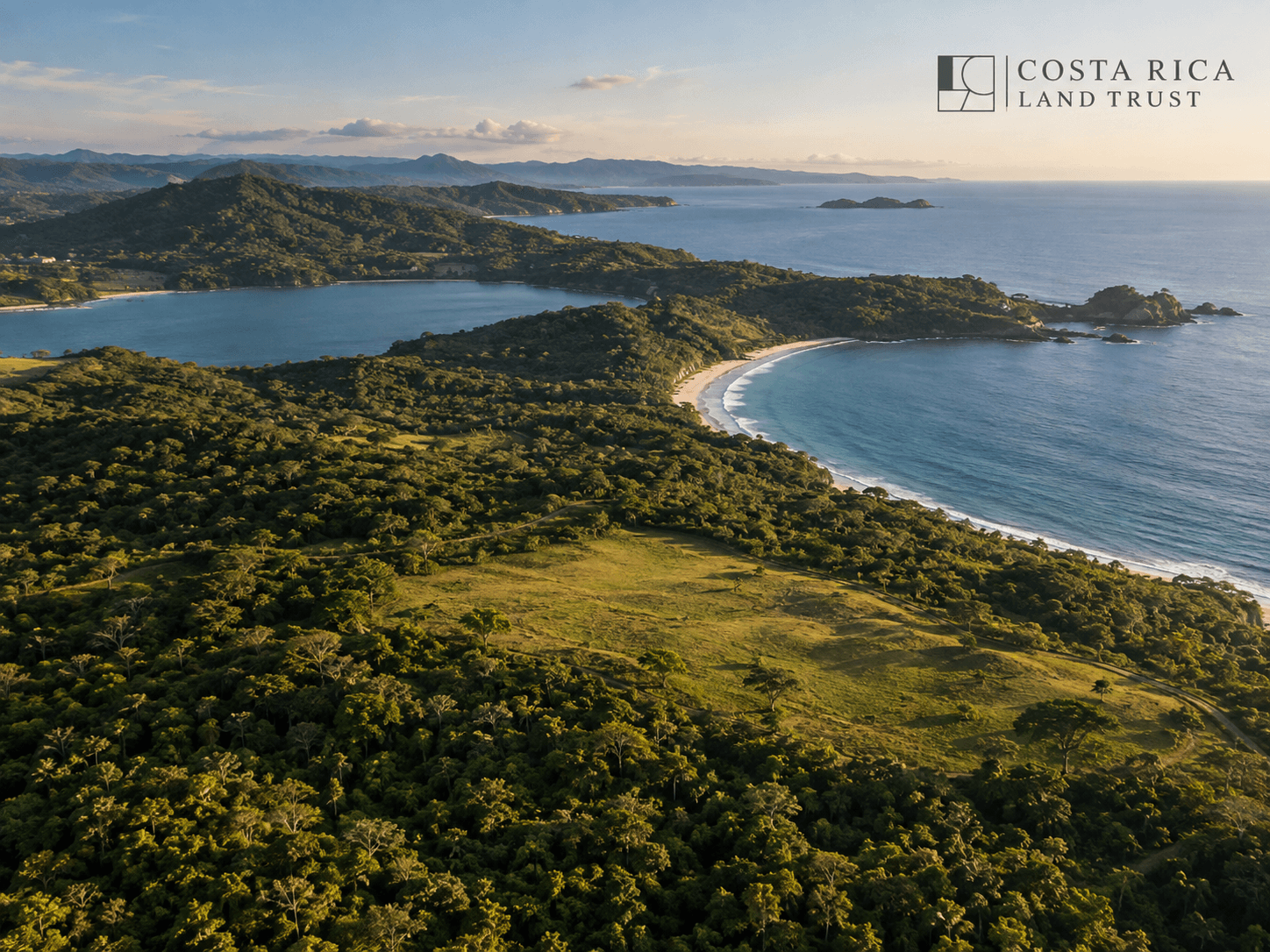 Aerial view of undeveloped luxury coastal land in Guanacaste, Costa Rica
