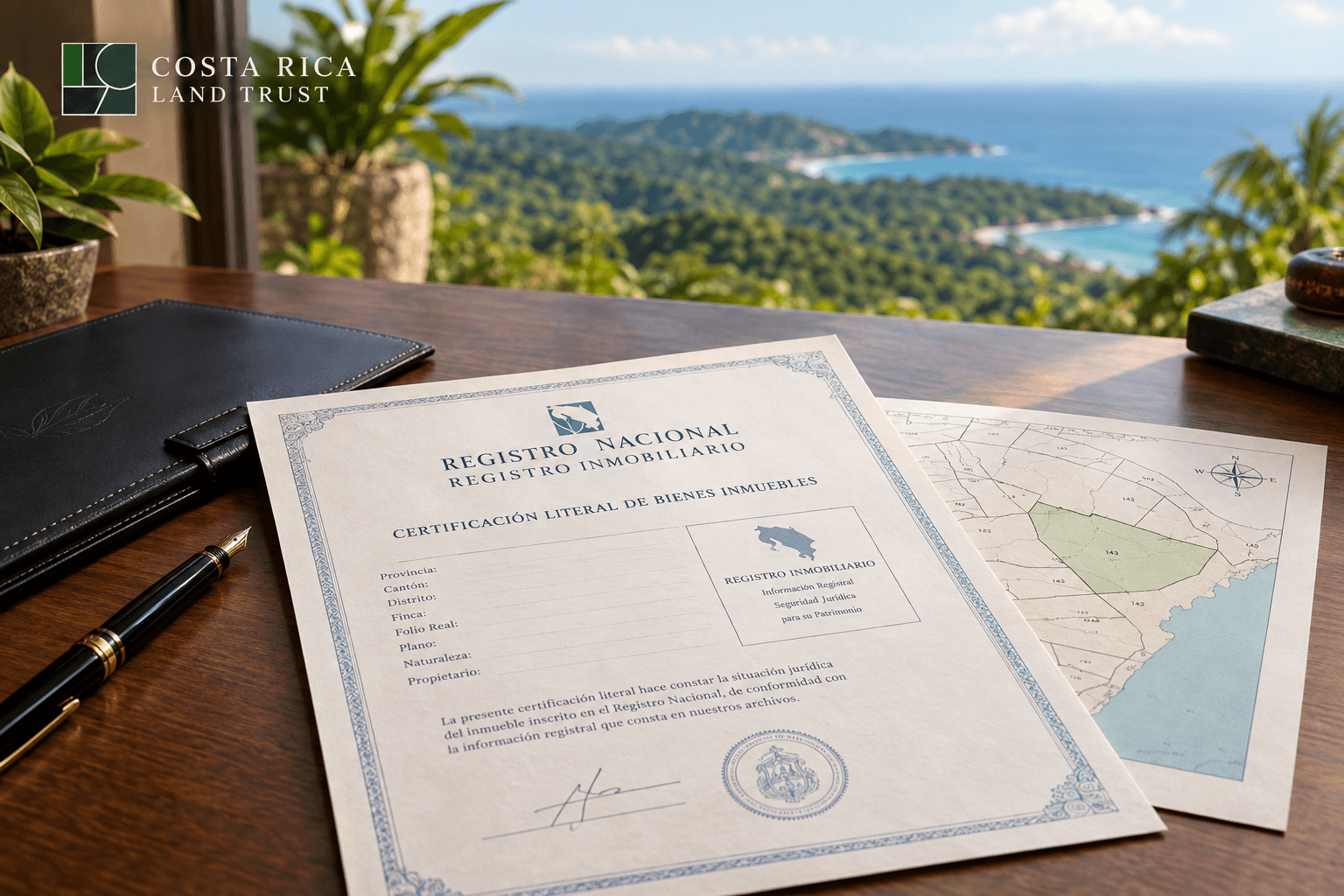 Costa Rica Registro Nacional property title certificate